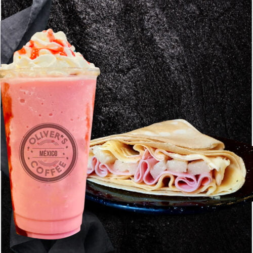 Combo Crepa Hawaiana y Smoothie con Crema Batida